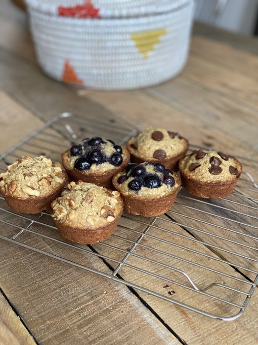 Made three kinds of banana muffins because https://t.co/3zI1Pi6ulG (and also because I accidentally bought