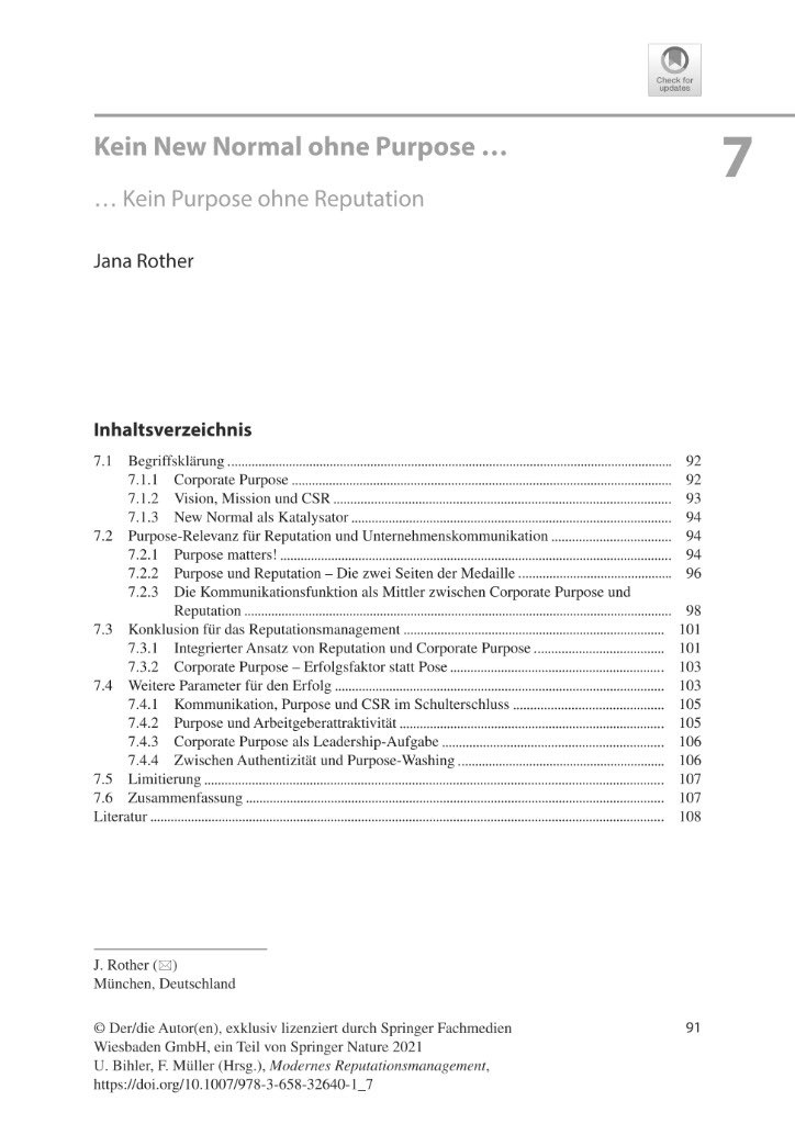 jana_roo's tweet photo. Es ist raus!📖 Ich durfte im neuen Springer-Buch "Modernes Reputationsmanagement" mit einem kleinen Beitrag mitwirken. #purpose🚀✨ Ab sofort vorbestellbar: https://t.co/P0XTONeP5d https://t.co/kZ9HedYmYF