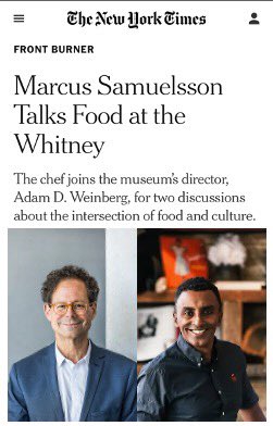 Marcus Samuelsson (@marcuscooks) on Twitter photo Join us for a FREE event at the incredible <a href="/whitneymuseum/">Whitney Museum</a> on the 9th! whitney.org/events/food-cu… Join us for a FREE event at the incredible <a href="/whitneymuseum/">Whitney Museum</a> on the 9th! whitney.org/events/food-cu…