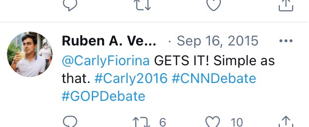 Verastigui was an avid supporter of Carly Fiorina, in the 2016 primaries