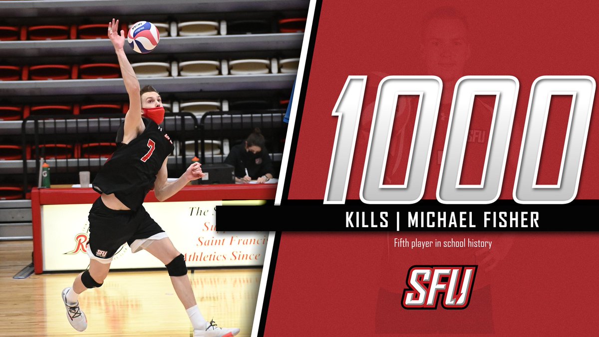 With Michael Fisher's 18th kill of the afternoon, he becomes the fifth player in school history to reach 1,000 kills! Congrats, Michael! 🔴⚡️