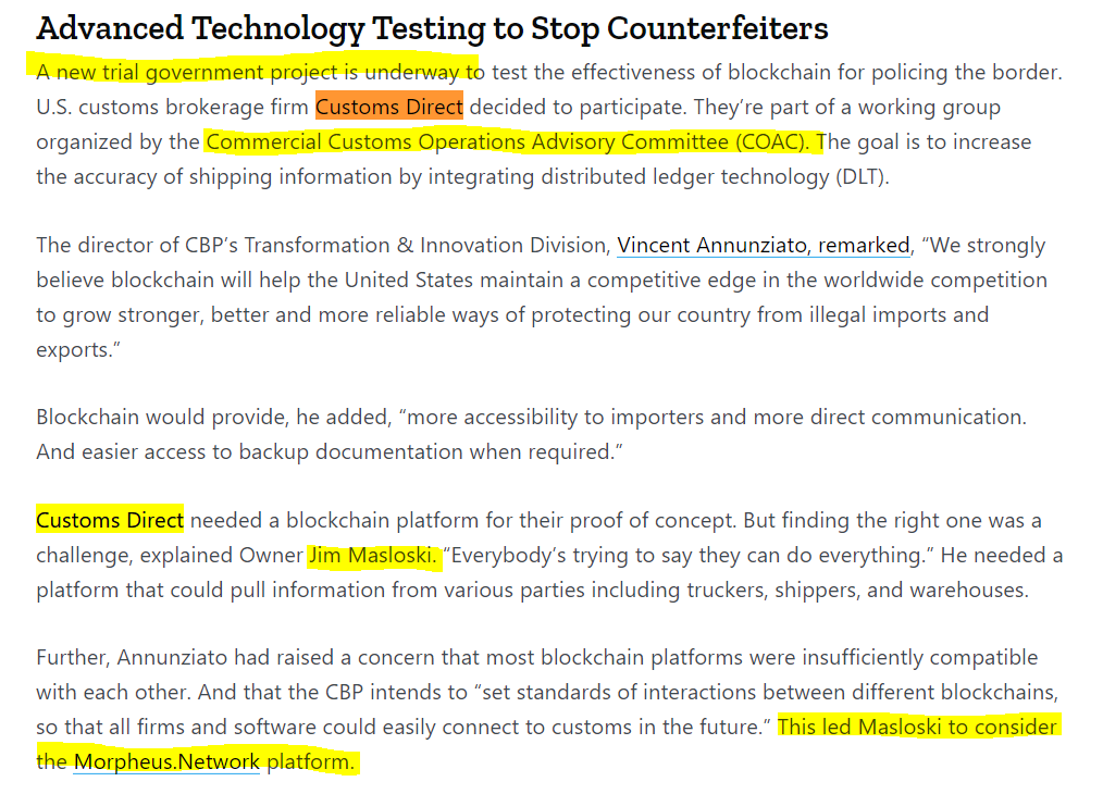 8/ This would make perfect sense with the "U.S. Government Department of Homeland Security Customs and Border Patrol" integration that the  @MRPHSupplyChain platform already has.So all crossborder going from Trusple SMEs could potentially go through  $MRPH middleware!!