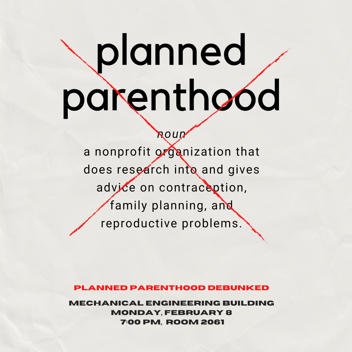Learn what Planned Parenthood REALLY does at our next meeting

RSVP on Boiler Link and email prolifepurdue@gmail.com with questions!

#prolifegeneration #prolifepurdue #boilermakersforlife #lovelife #prolife #antiplannedparenthood #truth