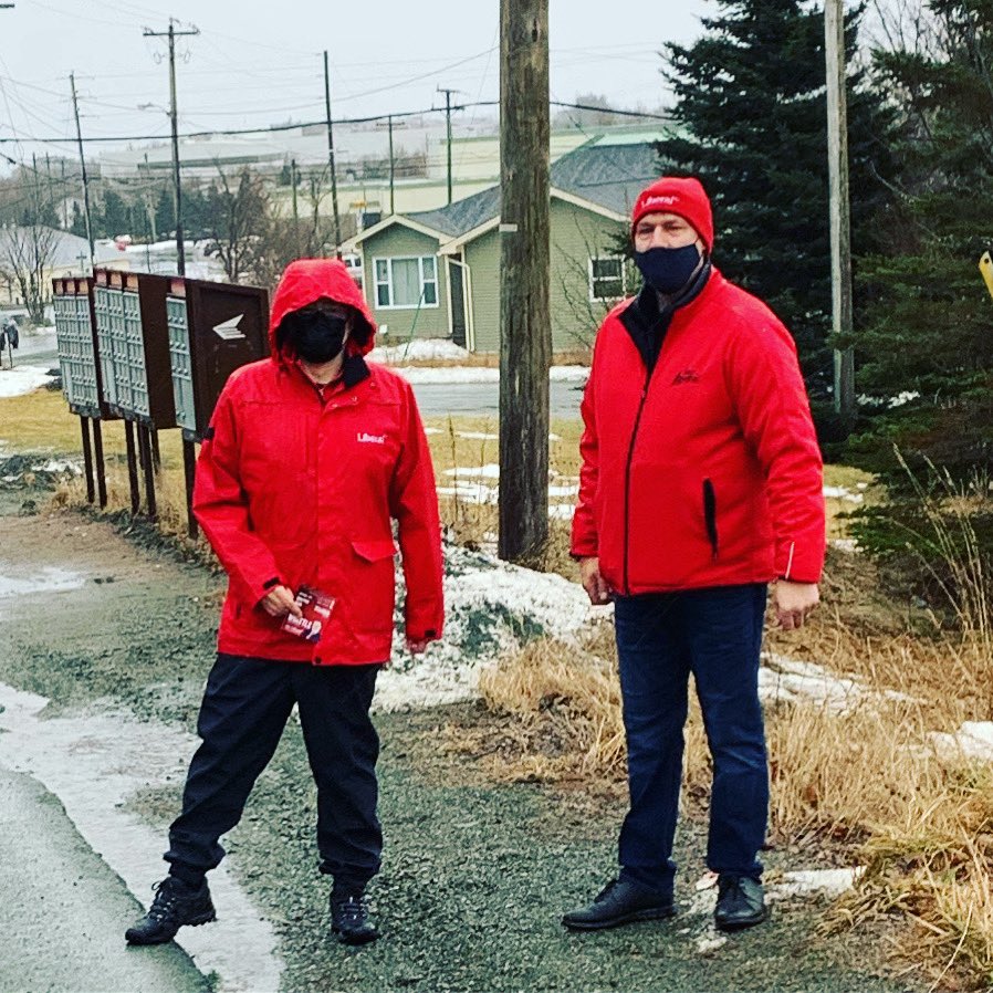 michaelduffynl's tweet photo. Canvassing in the liquid sunshine with Peter Whittle in beautiful @torbaynl 7 days until the vote! #risingtothechallenge #nlpoli #cdnpoli #nl #lpnl #pcnl #ndp #nlndp #lpc #cpc #vote https://t.co/zEEn9KUi4P