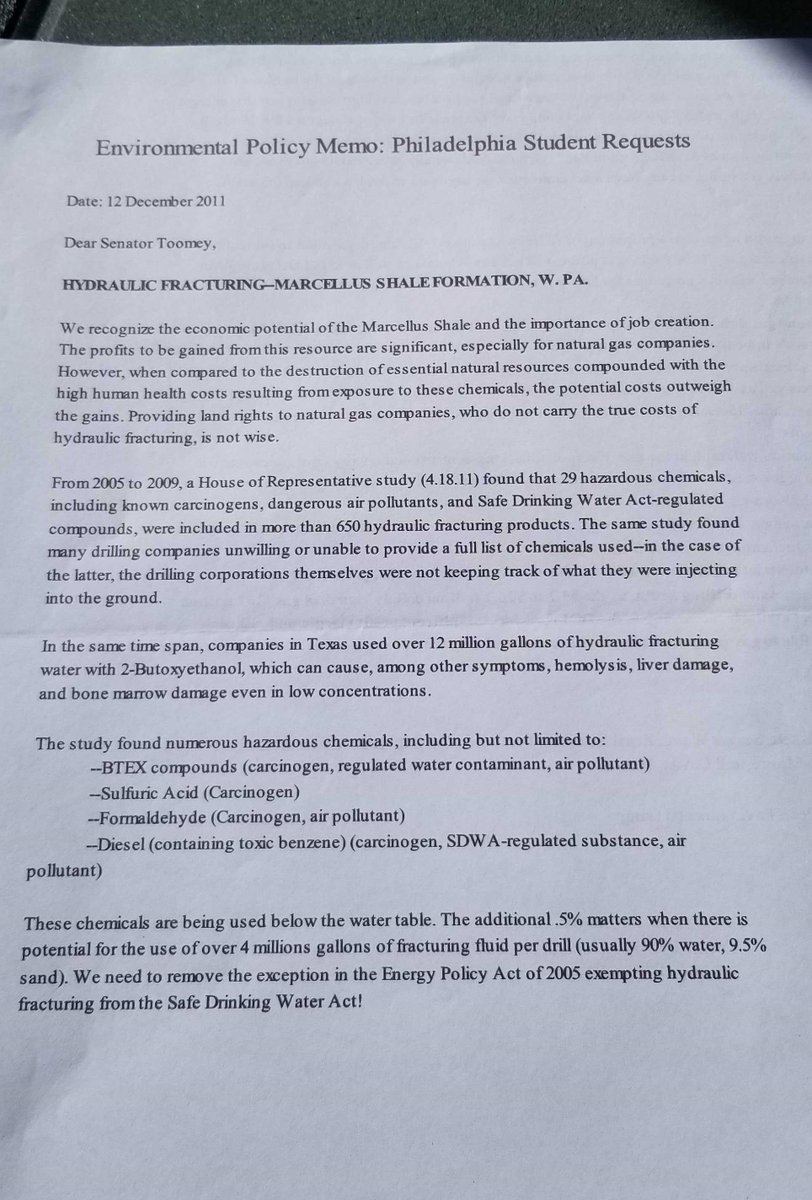 Did a metric ton of all sorts of student activism along the way.The fracking debate in PA was huge then, still is. We had a campaign going to lobby PA politicians to support strict fracking environmental oversight. (6)(I like keeping sentimental scraps in case you can't tell)