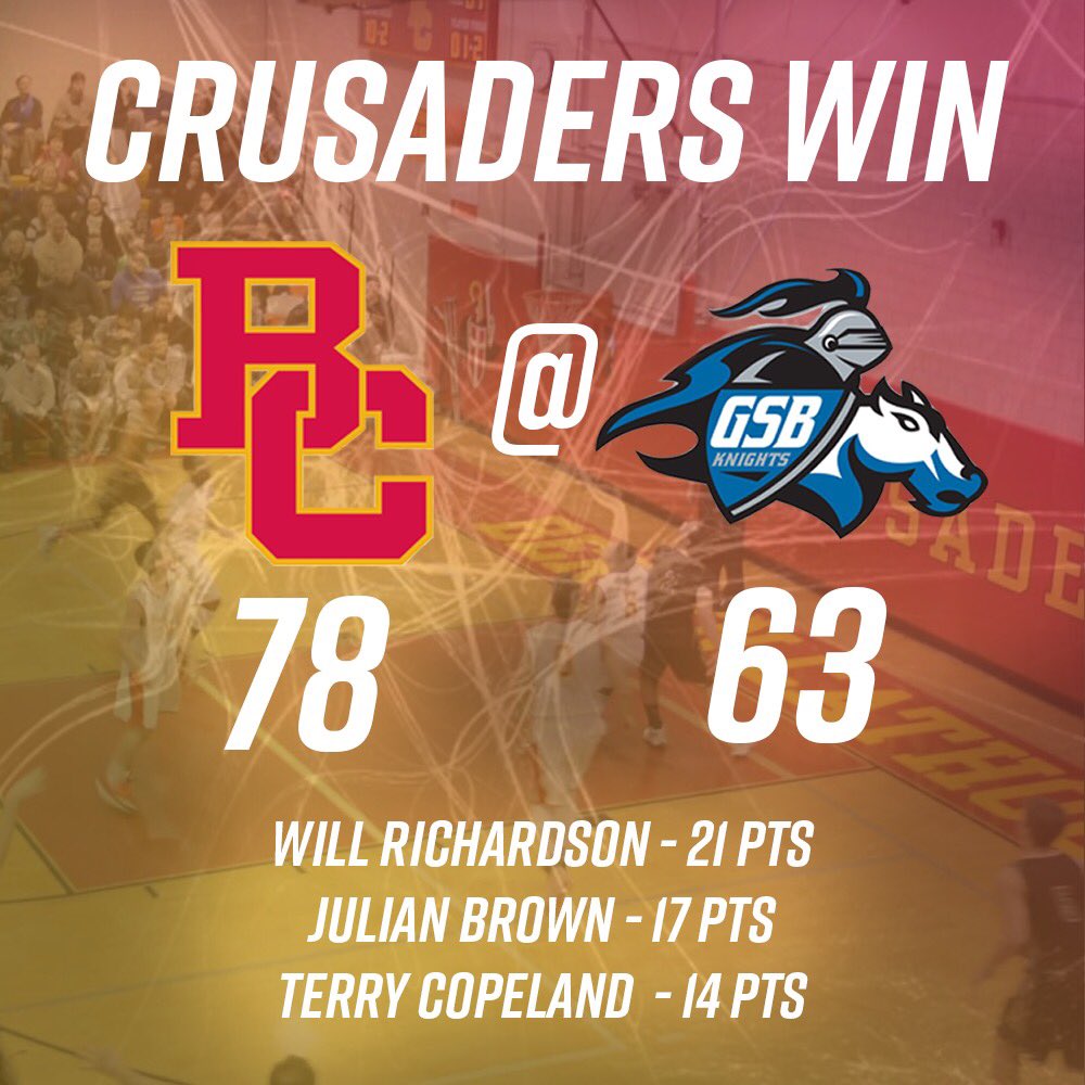 Crusaders win! Another great team win against a very talented Gill St. Bernard’s team. #DeusVult #BChoops #NorthJerseyBasketball