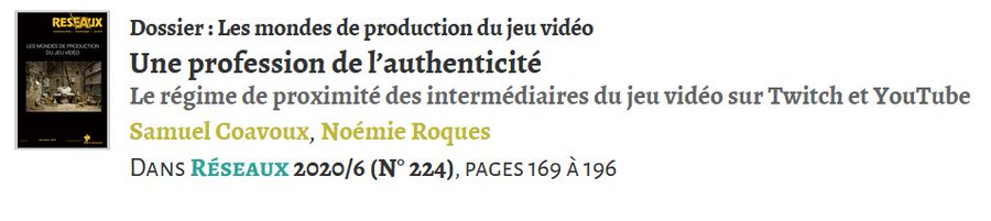 Qu’est-ce que les sciences sociales ont à nous dire sur les streameur-se-s jeu vidéo ? 🤔
Un (pas très) petit thread sur l’enquête mené par Samuel Coavoux et Noémie Roques.