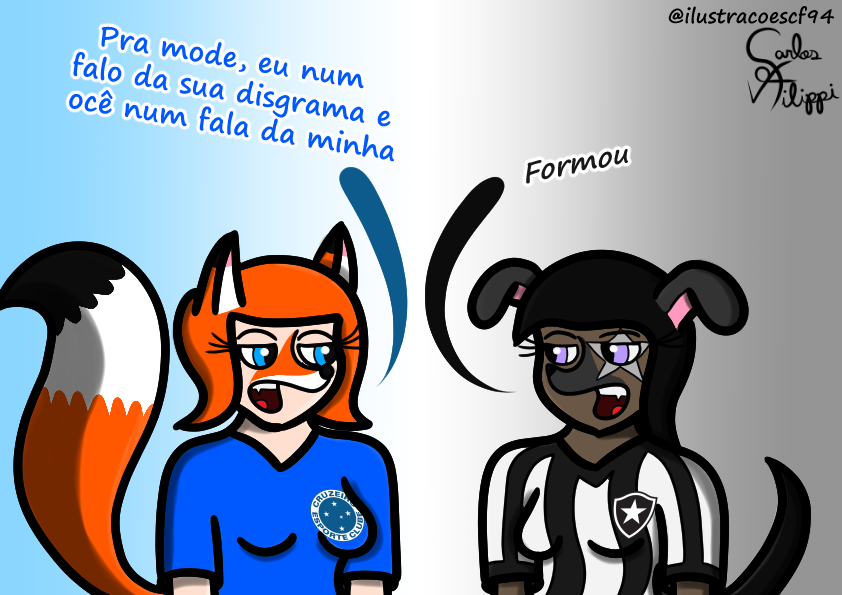 IlustracoesCF94's tweet photo. Aquele encontram na Segundona
#ilustracoescf94 #ilustraçõescf94 #cartoon #toon #original #originalcharacter #oc #cruzeiro #raposinha #botafogo #foguinha #charge #futebol #arte #desenho #ilustração #serieb #segundona #segundadivisão #rebaixamento
@botafogo @cruzeiro https://t.co/aPbqtuggmQ