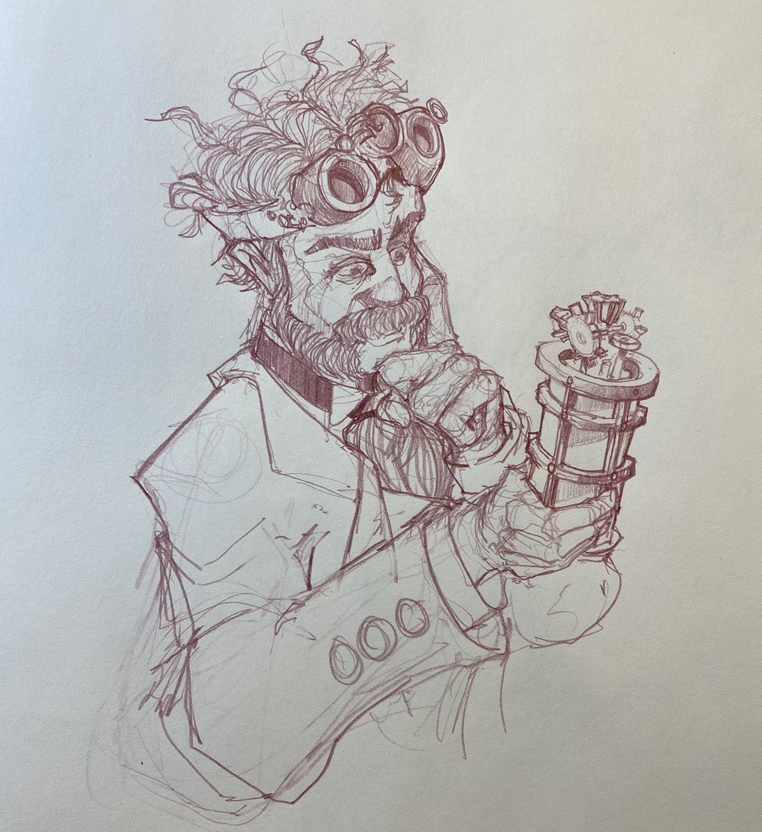 Doodlebags's tweet photo. A #sketchy #steampunk #characterdesign
.
.
.
.
.
#art #illustration #doodlebags #doodle #draw #sketch #drawing #nashville #nashvilleartist #nashvilleart #steam #steampunkdude #steam #goggles #steampunkgoggles #steampunkscientist https://t.co/6SUrvnFAKV