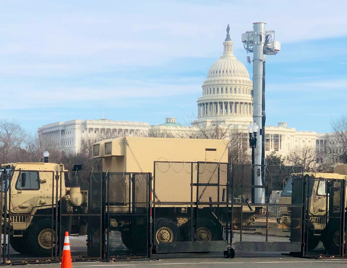FrankLuntz's tweet photo. D.C. has truly become a police state. 

Parents,, don’t take your kids to Washington until the fences and barbed wire come down..  I don’t want them to see what our nation’s capital has become.

Even Moscow and Beijing don’t look like this. https://t.co/s8rHxo0tvT