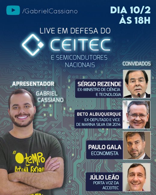 acceitec's tweet image. PROGRAME-SE! Nesta quarta, 10, a partir das 18h, a ACCEITEC participa de live para debater os rumos da C&amp;amp;T e a industrialização nacional. No canal do YouTube/ GabrielCassiano.
C/ @BetoAlbuquerque @paulogala @gcassianosp @JulioLeaoJr e Sérgio Rezende.