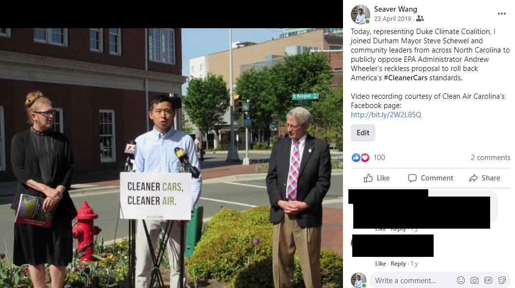 Even while working on dissertation research, I spent much of what little free time I had on climate activism at Duke with  @DukeClimate. Helped stop a new gas plant being built on campus. Resurrected + led Duke U divestment campaign which had been inactive for a couple yrs. (10)