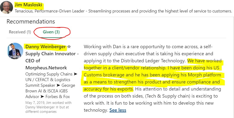 10/ Here's a video where Jim discusses their partnership with  $MRPH and the project with DHS!!Interestingly, we can also see  $MRPH CEO Danny Weinberger being given a recommendation by Jim Masloski. (in the picture below)