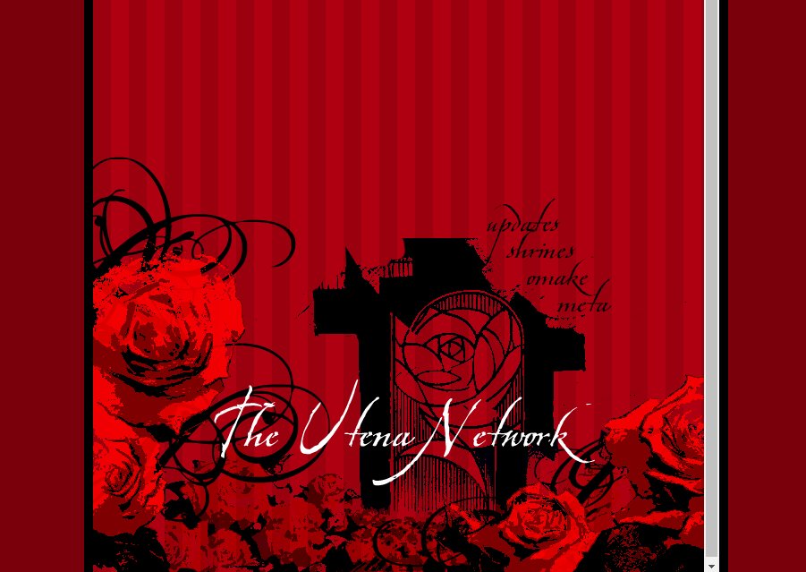 It worked. A LOT of sites from here on will use my scans, tho not all. Among these was  http://utena.net&nbsp;. Active all through the early 00s, this was a collection of shrines, primarily, with a front page that was frequently changed. Empty Movement followed this formula.