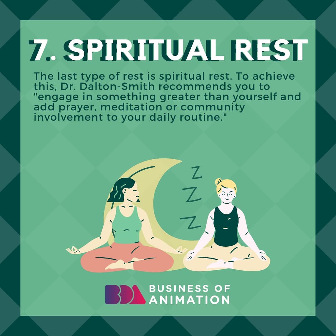 animationbiz's tweet photo. 4. Creative Rest
5. Emotional Rest
6. Social Rest
7. Spiritual Rest

#TypesOfRest #CreativeSelfCare #SelfCareForCreatives #AnimatorLife #AnimatorsLife

2/3 https://t.co/NlzljamtaT