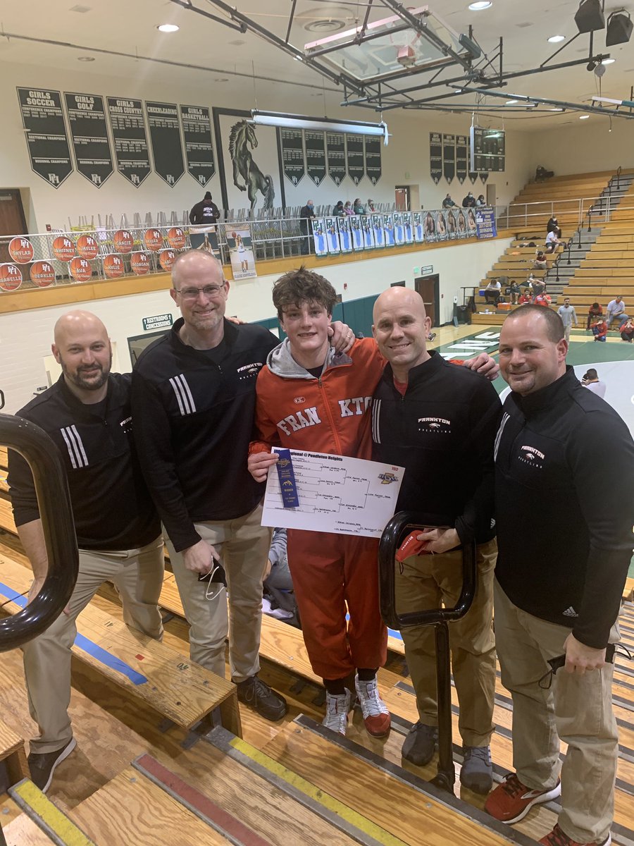 FHS_Wrestling_'s tweet photo. We’d have to go back in the history books, but with his regional championship today, 152 lb Crew Farrell we believe is the first freshman for Frankton to win a regional title. 

Regardless, an outstanding accomplishment for a freshman.

@FranktonAthleti https://t.co/nm05ENauHT