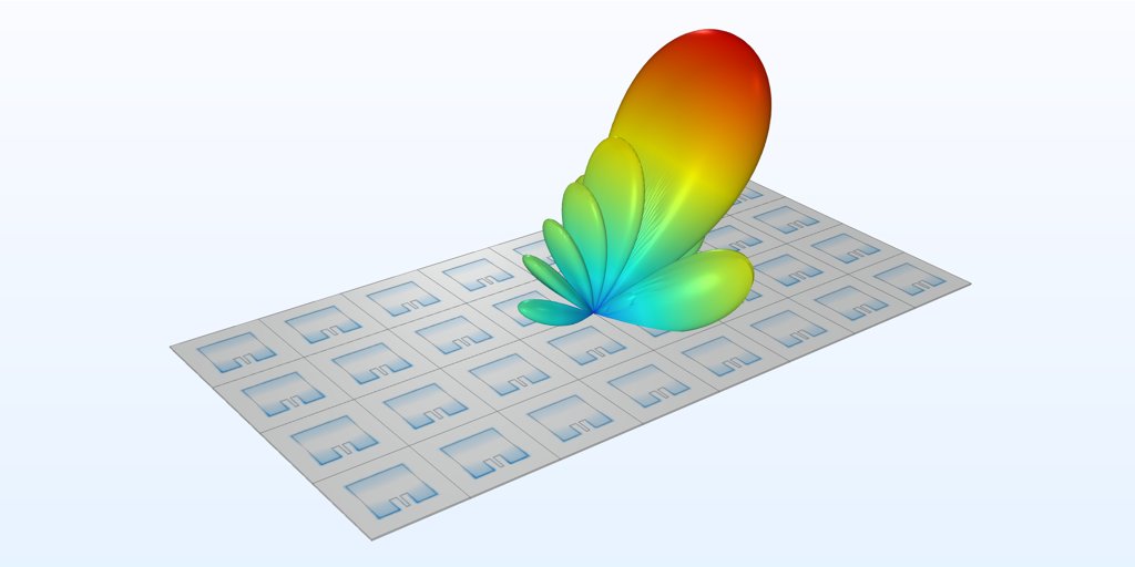 COMSOL_Inc's tweet photo. Using RF simulation, you can design a #PhasedArrayAntenna for 5G mobile network platforms, #IoT devices, and satellite communication applications.
Learn more in a new tutorial model ➡️ https://t.co/4Y5ztPWsUd https://t.co/2LOXGegT3U
