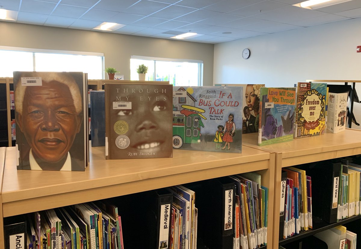 mme_lizee's tweet photo. During the month of February we recognize Black History Month. Check out our books on display , as well as the selection of books that have been added to our K-3 book bins. #BlackHistoryMonth #KnowLoveServe @RCSD_No81 @StKateriRegina https://t.co/bsgToWA8KJ
