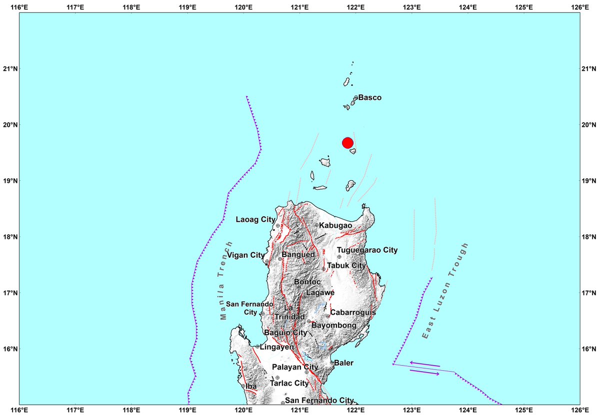 phivolcs_dost's tweet photo. #EarthquakePH #EarthquakeCagayan
Earthquake Information No.1
Date and Time: 07 Feb 2021 - 05:26 AM
Magnitude = 2.8
Depth = 002 kilometers
Location = 19.67N, 121.86E - 019 km N 19° W of Babuyan Island (Calayan) (Cagayan)

https://t.co/TFkofKhK5W https://t.co/6mZJ0Opomq