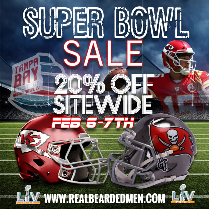 RealBeardedMen's tweet image. Celebrate the 55th Super Bowl with Our Great Discount!

Get 20% off on all RBM orders this weekend!
 
Whatever team you support, grab your beard bargains now!

Order online now, no code needed. 
realbeardedmen.com
.
#realbeardedmen #superbowl #sale #beardoil #beardbalm