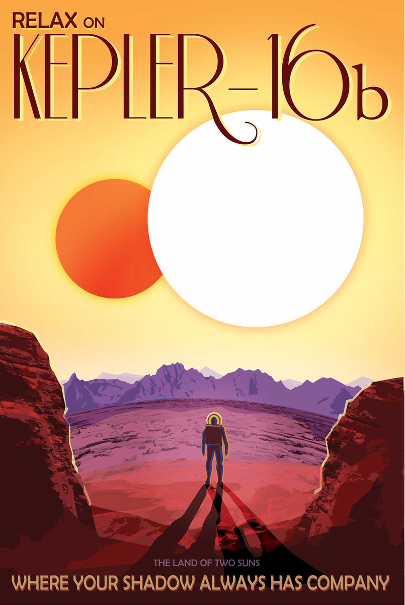 nunocpinto's tweet photo. "Were your shadows always has company" #thegrandtour #visionsofthefuture #imaginaryposters #kepler16b #jetpropulsionlaboratory #space #nasa #art #universe #stars #science #astronomy #galaxy #astronaut #earth #travel #sky #milkyway #design #rocket #cosmos https://t.co/QgF4BsWTG5