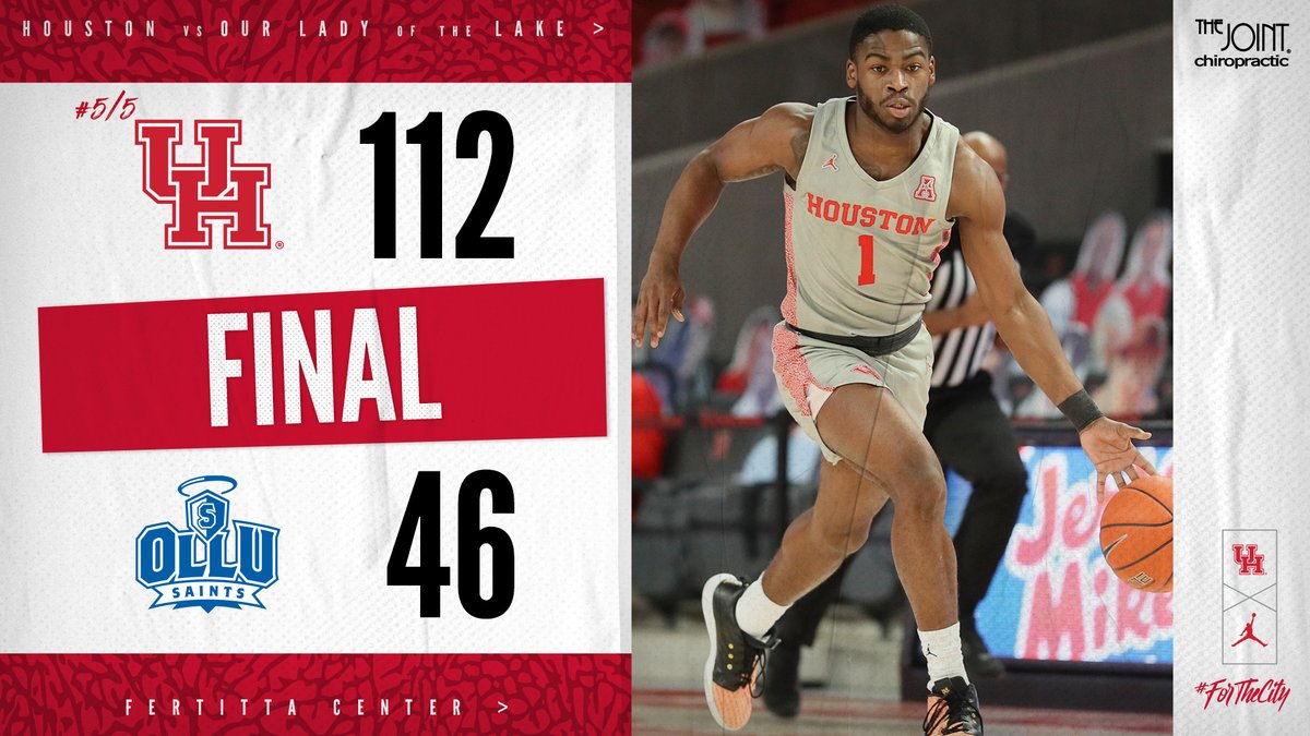 COOGS WIN!
presented by <a href="/thejointchiro/">The Joint Chiropractic</a>

• 4th biggest win in school history
• <a href="/Thejshead/">Jamal shead</a> falls just shy of triple double

#ForTheCity x #GoCoogs