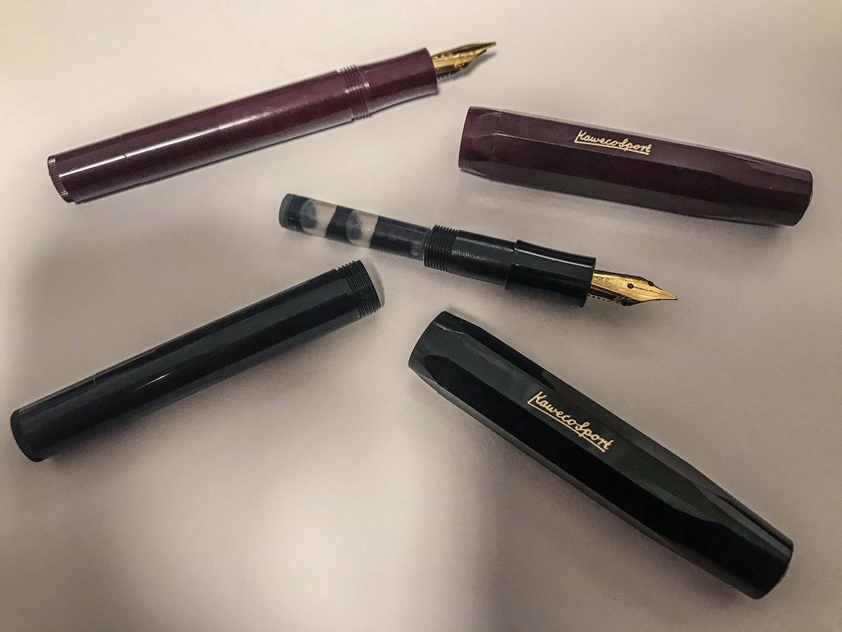 arq_pen's tweet photo. Arrancamos con estas dos compañeras diarias de viaje. 
Dos #Kaweco #Sport, una con plumin fino y otra medio.
Con estas no hay excusa para no llevar una siempre encima
#fountainpen #estilografica https://t.co/dAmriQtfBT