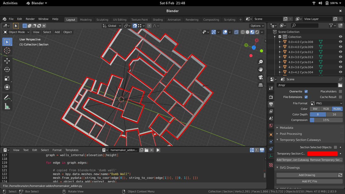 More Topologic experiments, identifying internal walls as well as external walls