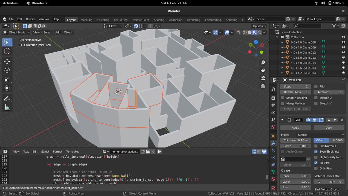 More Topologic experiments, identifying internal walls as well as external walls