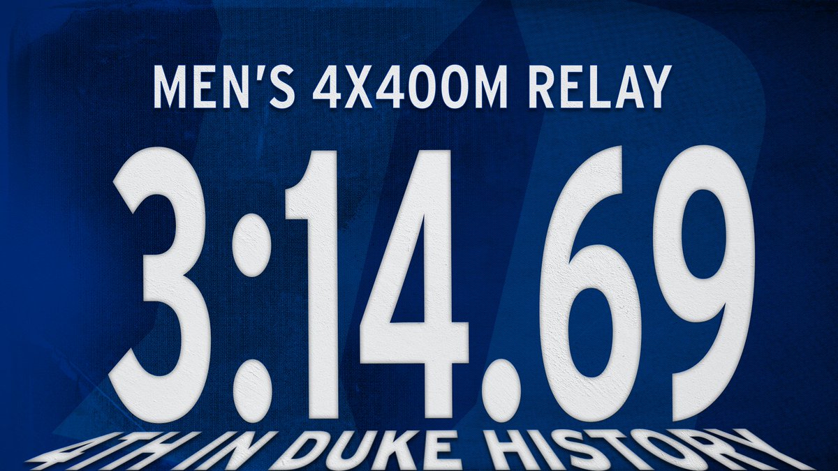 DukeTFXC's tweet photo. π¨ Duke All-Time Time Alert π¨
The Men's 4x400m Relay team of @a_schwedt, Alejandro Rodriguez, Jackson Walker and Job Trahan set 4th fastest time in Duke history!
#GoDuke https://t.co/UpS9r8RQ5J