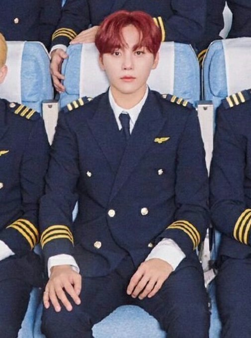 seungkwan with red hair; a thread