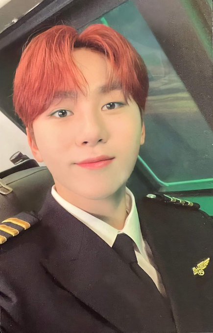 seungkwan with red hair; a thread