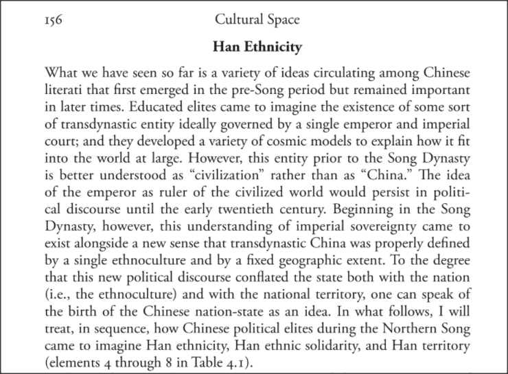 Related, The Origins of the Chinese Nation: Song China and the Forging of an East Asian World OrderBy Nicolas Tackett(page 156) https://books.google.com/books?id=G8k-DwAAQBAJ