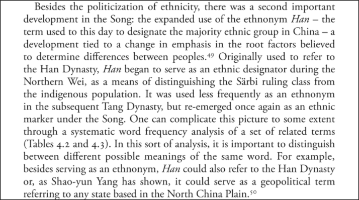 Usage of the ethnonym 'Han'