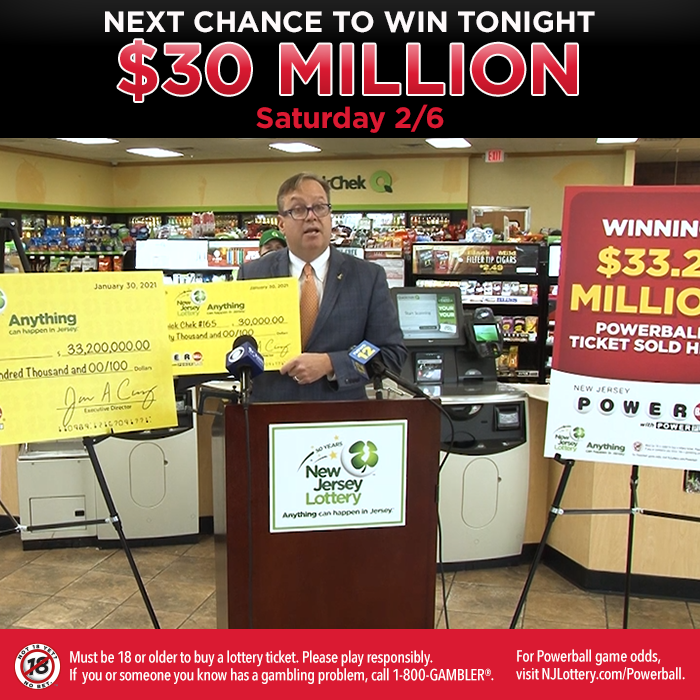 The $33.2 MILLION Powerball jackpot hit in Jersey last weekend! That was two weeks in a row for Jersey #Powerball jackpot winners! We visited the lucky retailer who sold the jackpot winning ticket from 1/30, and presented a bonus check of $30,000! - https://t.co/LVQgcympv2 https://t.co/IQVBHGKo8o