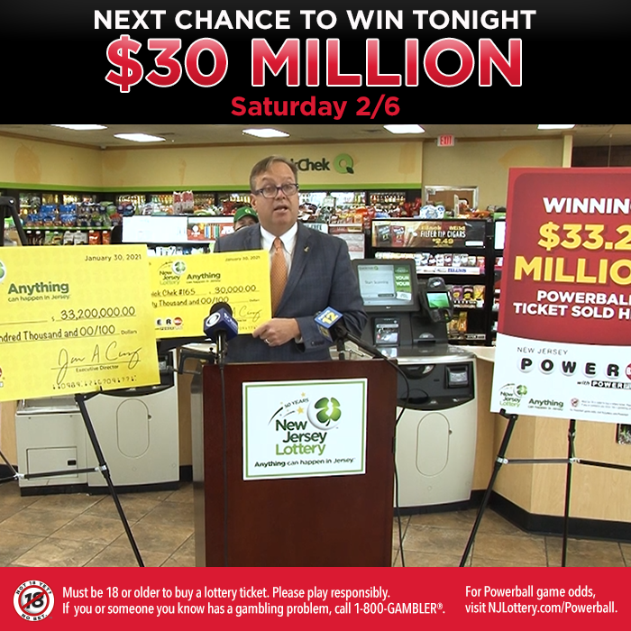 The $33.2 MILLION Powerball jackpot hit in Jersey last weekend! That was two weeks in a row for Jersey #Powerball jackpot winners! We visited the lucky retailer who sold the jackpot winning ticket from 1/30, and presented a bonus check of $30,000!  - https://t.co/LVQgcympv2 https://t.co/IQVBHGKo8o