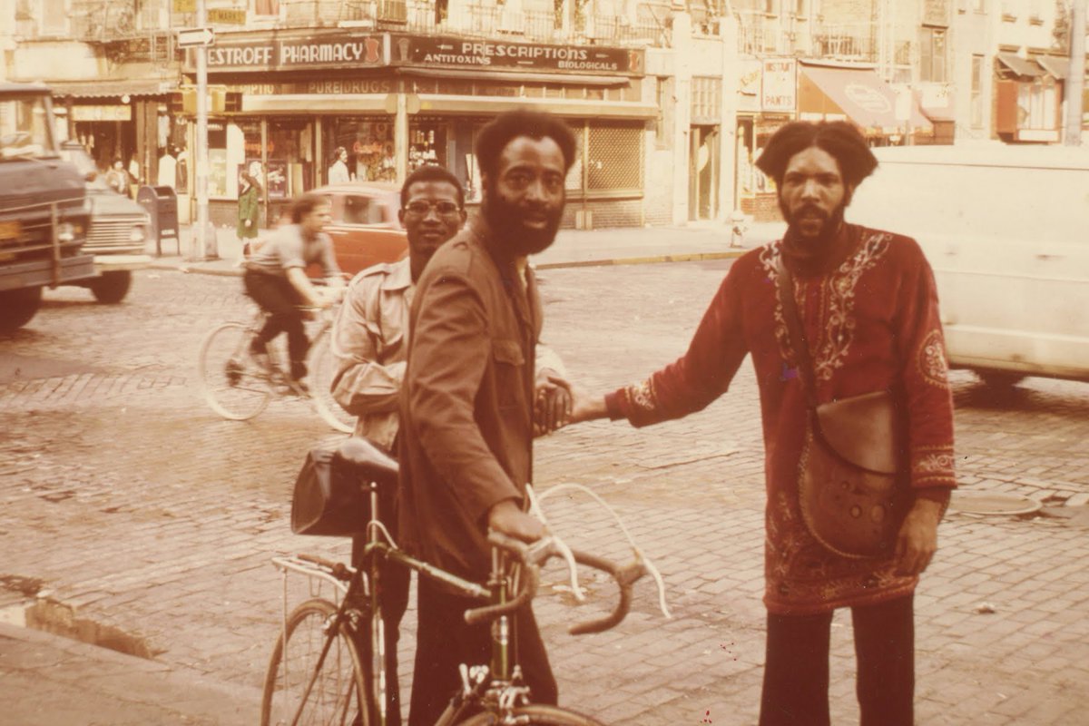Rashied Ali with a bike.