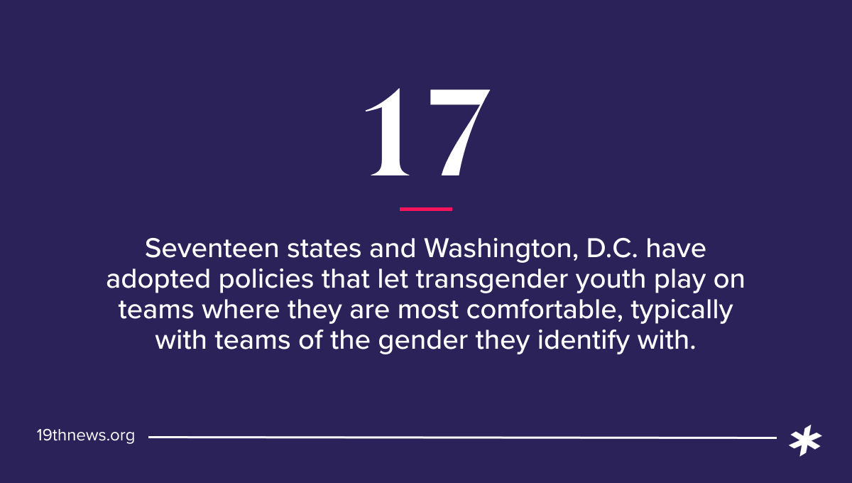 LGBTQ+ advocates have promoted policies letting trans youth play on teams where they are most comfortable, typically with teams of the gender they identify with.  https://bit.ly/3tzovXF 