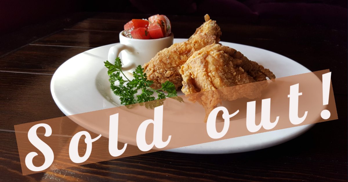 Our Buttermilk Fried Amish Chicken is sold out! Thank you for your support! 
-Truffles Staff