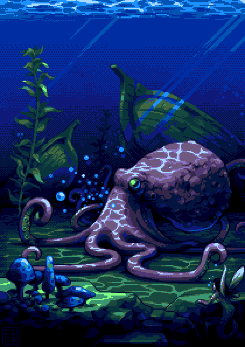 cure_pixel's tweet photo. This piece was a secret santa present for Doppleganger over on Pixelation, who listed "fairies" and "octopuses" among things he likes. (2012)
#pixelart #pixelartist https://t.co/Dv8kORApnp