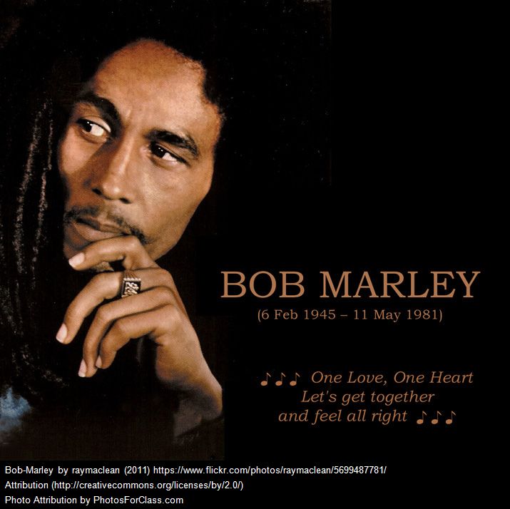 Happy Birthday to the reggae legend and visionary, Bob Marley!     