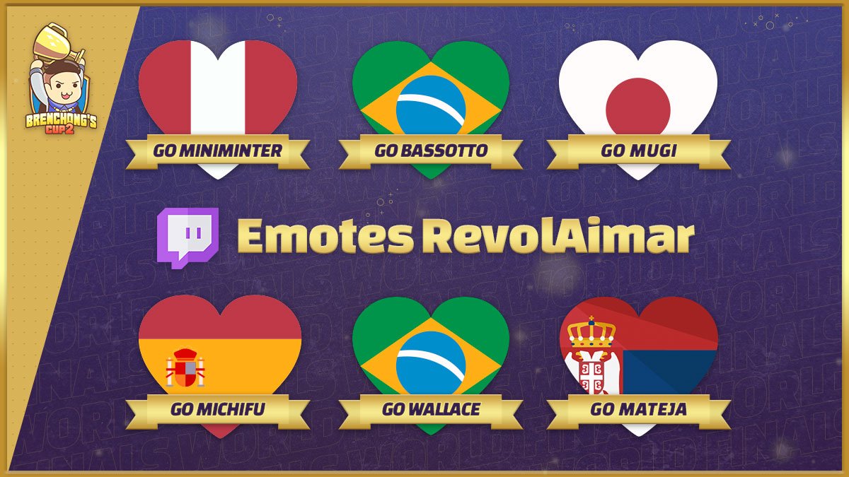RevolAimar's tweet image. 🥳¡Chicos para mañana tendremos unos emotes MUY especiales!

🎉¡Podréis animar a vuestro jugador favorito para las #BrenChongWorldFinals en el chat de una manera única!

😍¡Decidme cual es vuestro favorito!

👀Os espero mañana a las 17:00CET en mi canal
📺twitch.tv/revolaimar