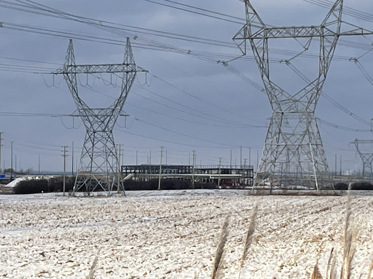 Major progress on the <a href="/HurontarioLRT/">Hazel McCallion Line</a> MSF in the 407 hydro corridor. Always exciting to see something move from a plan to reality #HuLRT