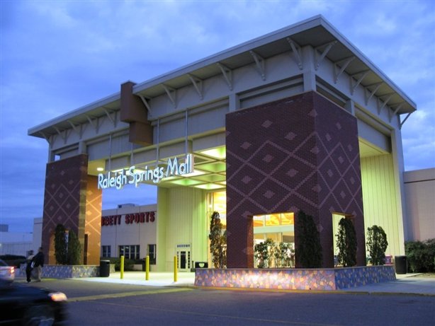 Raleigh Springs Mall:This mall used to have ALL the shops and outlasted all of the previous malls I've listed. They tore it down and now they have built a Towne Center. They really used to have a club in that mall. 