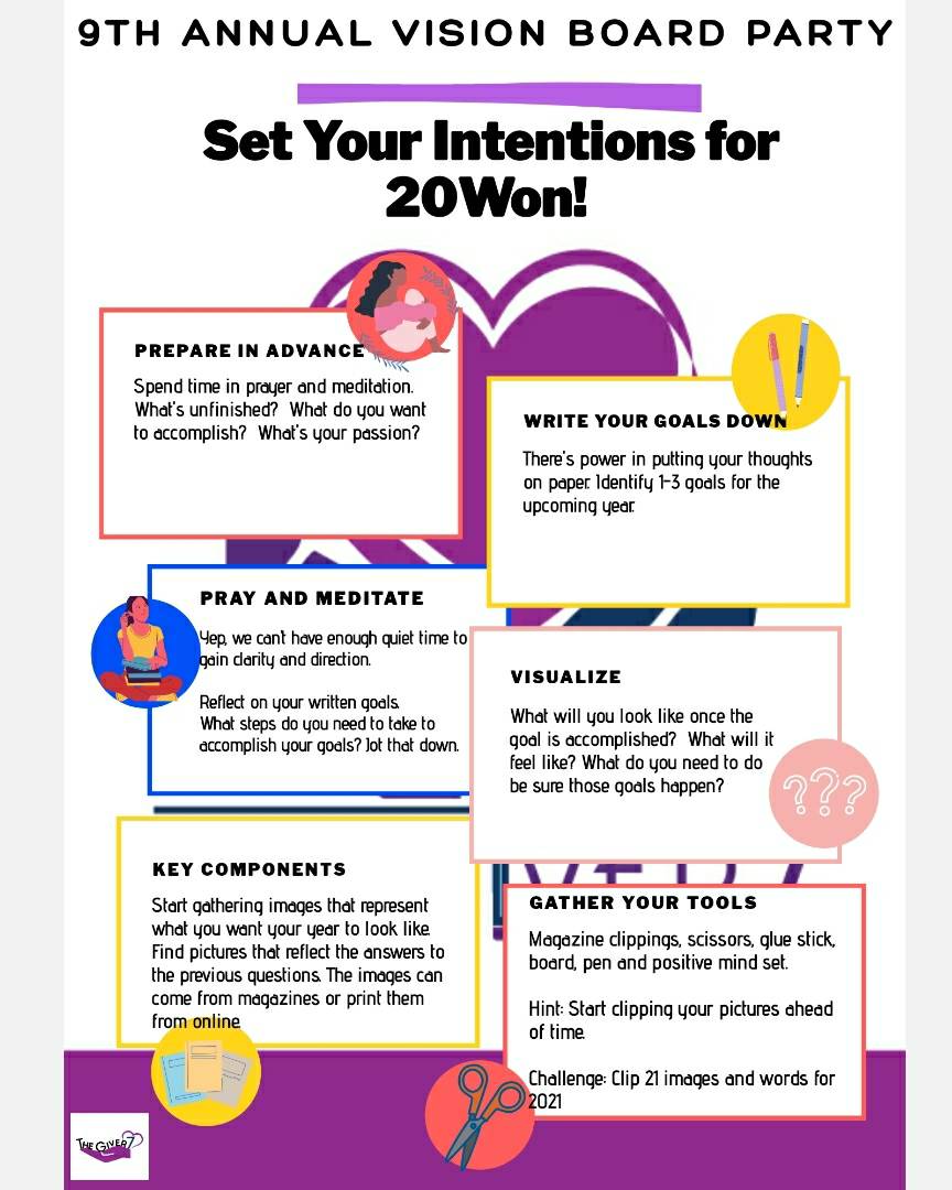 KimMerritt_7's tweet image. &quot;Set Your Intention for 20Won!&quot; 

If you&apos;re interested in participating be sure to send me a message today.  Here are some things that you can do to prepare to create your vision board.  #settingintention #winin20won #intentionalfocus #thegiver7