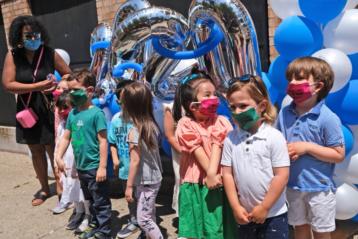 Pre-K students wearing masks in New Jersey.  #bced  #bcpoli