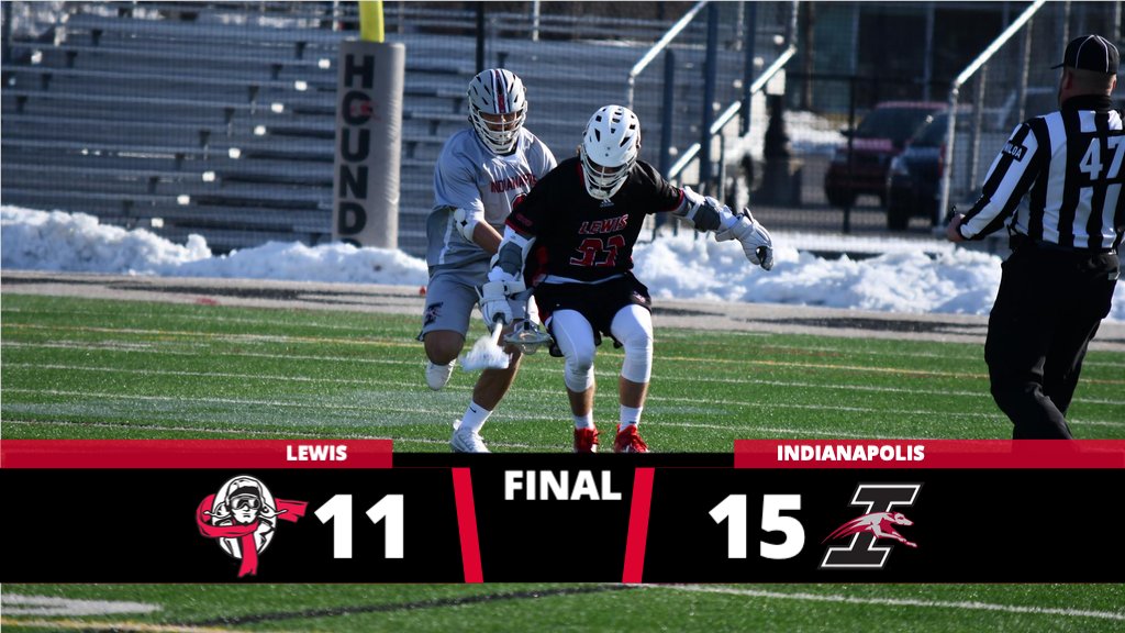 LewisFlyers's tweet photo. .@LewisMLax comes up short in its upset bid at No. 10 Indianapolis on Saturday afternoon. Micah Daigle and Jack Stone had two goals apiece for the Flyers #GLVCmlax #FlyAsOne #TheTakeoff #TakeTwo https://t.co/Tbqy7VdhFC