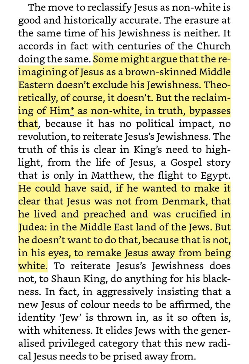 I can't decide whether David here claims to support that BLM had prominence over Jewish movements at that time or not. Like is the, fairly commonly reiterated, fact of jesus being a jew in judea, an elision that is emblematic of the progressive blind-spot?