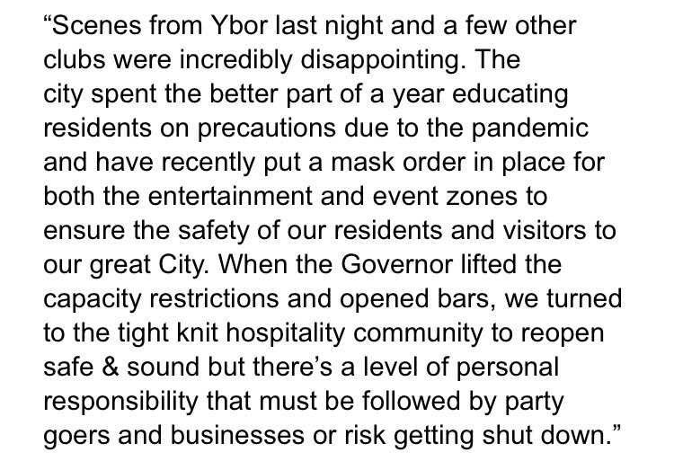 Here’s a response from  @TampaPD regarding last night: