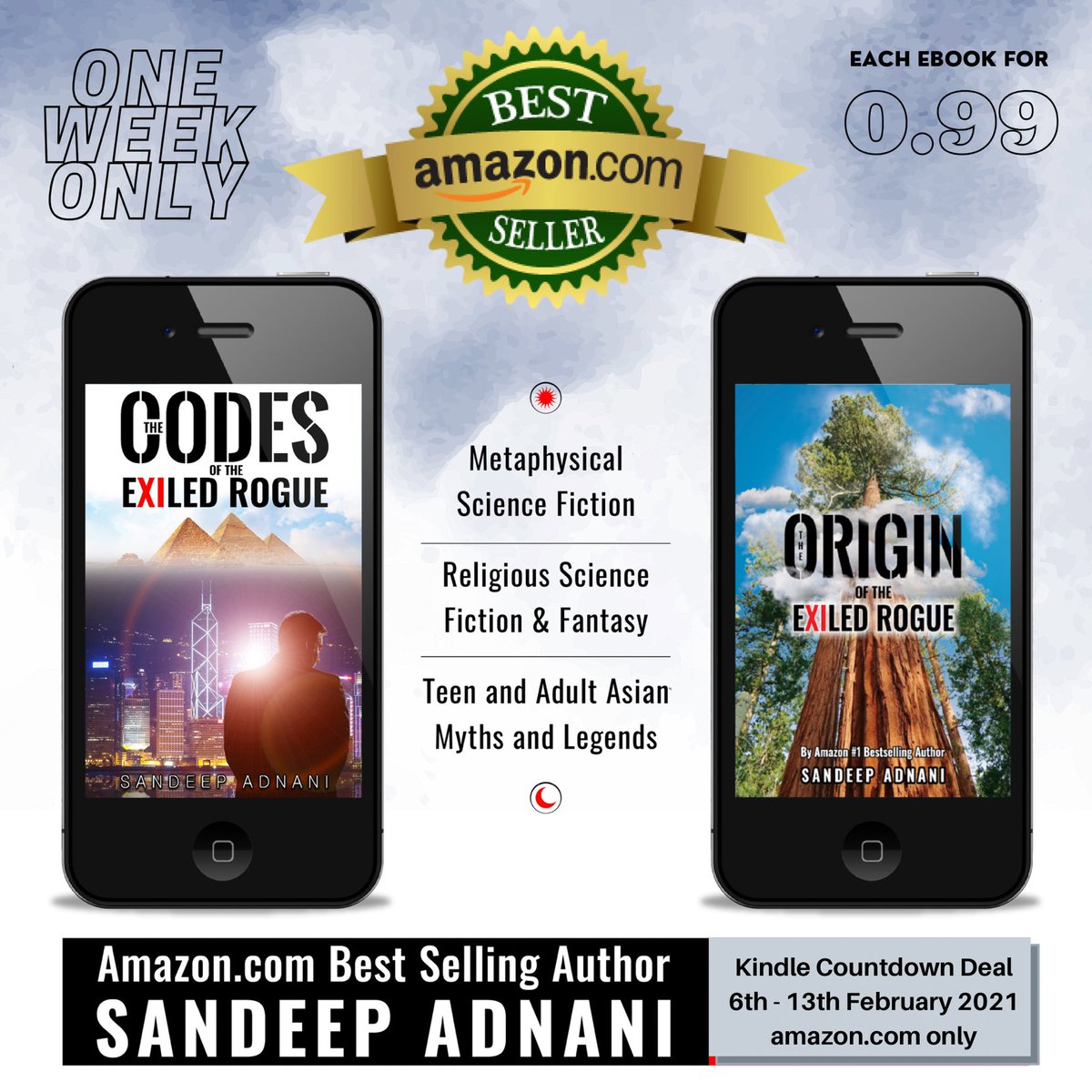 sandeep_adnani's tweet photo. #KindleCountdownDeal #KindleUnlimited #TheCodesOfTheExiledRogue and #TheOriginOfTheExiledRogue both for 99 cents each on https://t.co/w8UxoiGBur February 6th - 13th ! #oneweekonly #coter #ooter  #ters #TheExiledRogueSeries https://t.co/Ebjm4YHkHS